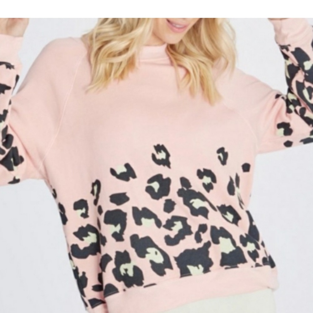 Wildfox Blush Leopard Print Sweatshirt